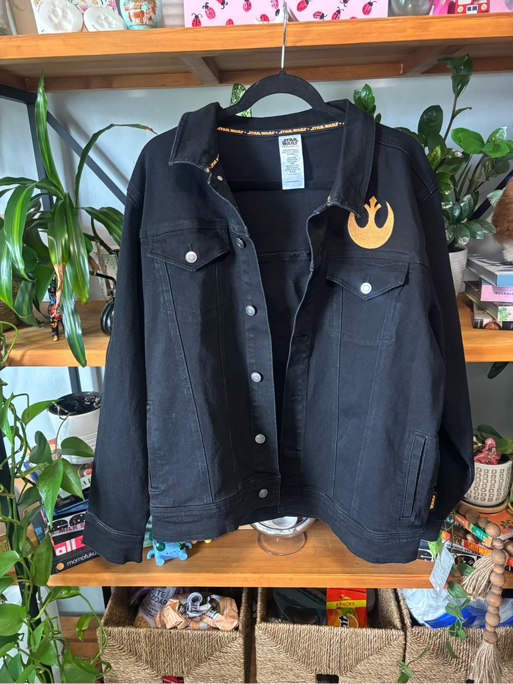 Rebel Alliance Black Denim Jacket Men’s Medium NWT